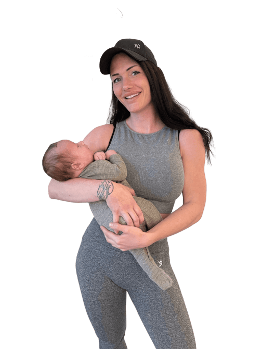 Simone holding her baby